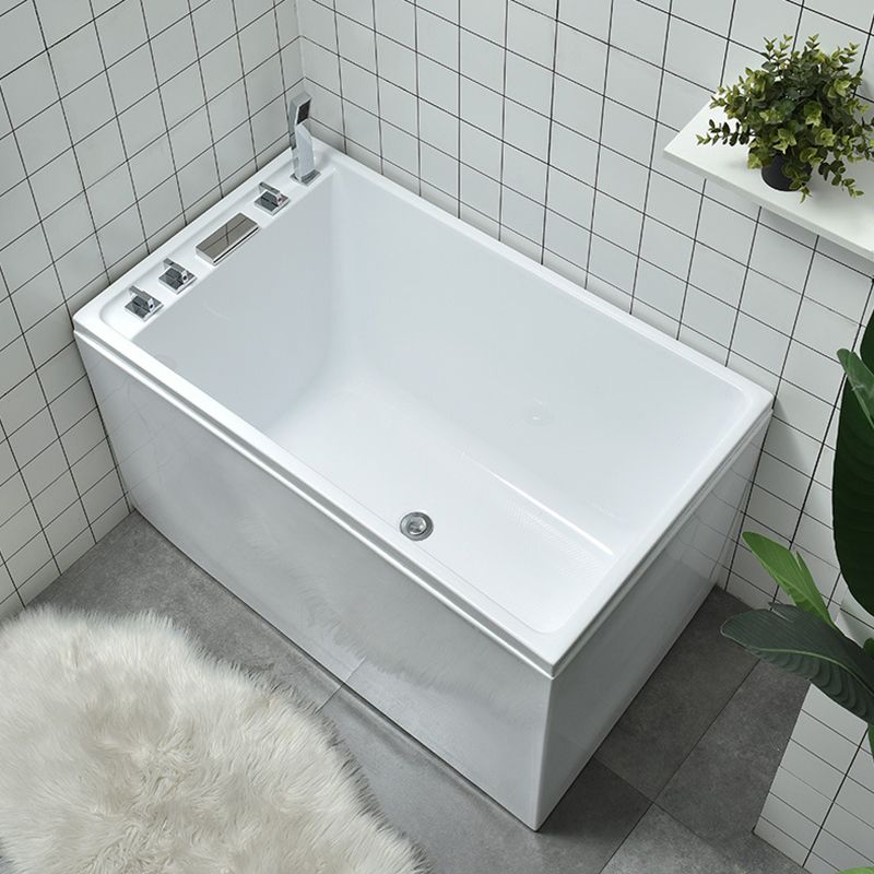 Freestanding Acrylic Rectangular Bath Soaking Center White Bathtub