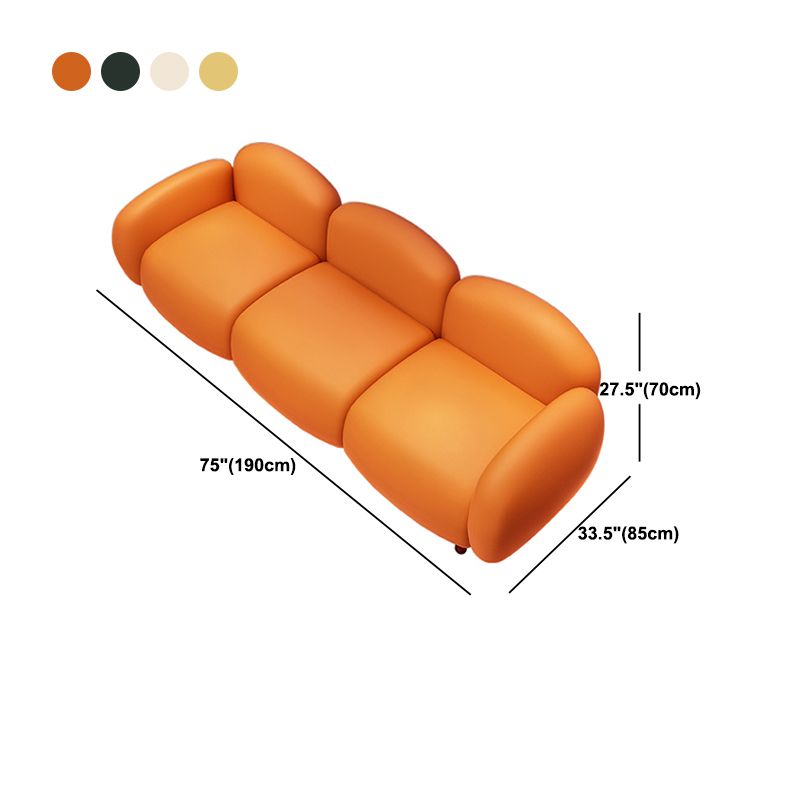 33.46" W x 27.55" H Faux Leather Square Arm Sofa Contemporary Standard Sofa