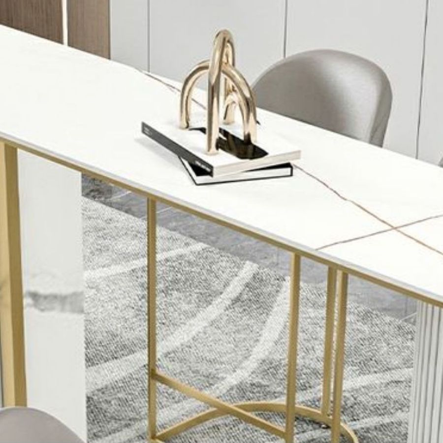 Modern 1/2/5 Pieces Bar Table Set Stone Counter Table with High Stools for Cafe