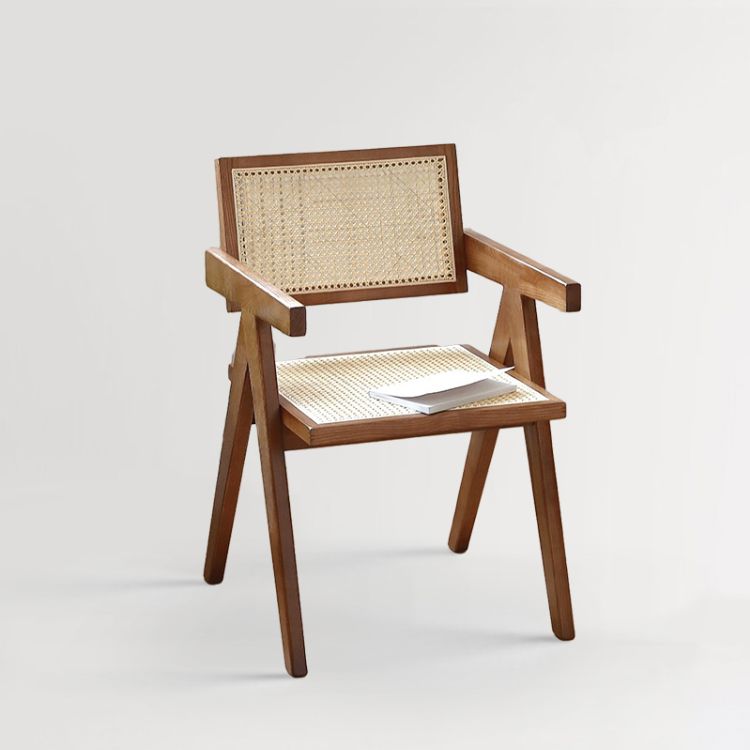 Traditional Style Chairs Dining Kitchen Arm Chairs with Wooden Legs