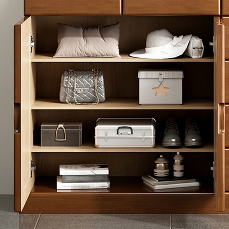 Mid-Century Modern Rectangle Accent Chests and Cabinets in Brown/white