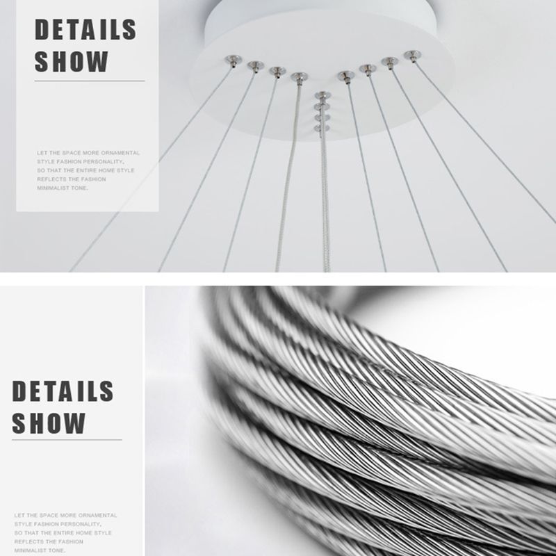 Modern Round Chandelier Light Fixtures Acrylic Hanging Light Kit for Restaurant