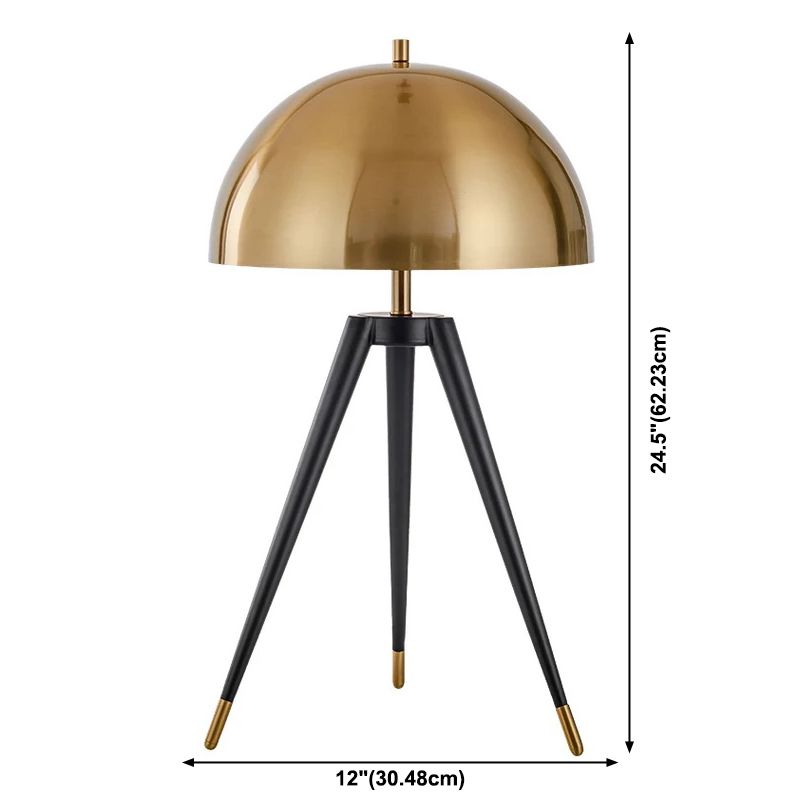 Gold Semi-Circle Table Lamp in Modern Luxury Style Electroplate Aluminium Desk Lamp for Bedroom