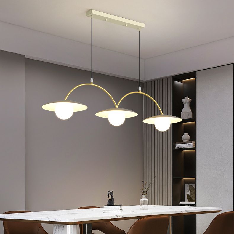 Gold and White Island Lights Contemporary Pendant Lights for Dining Room