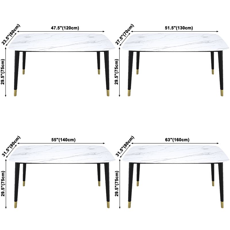 Stone Table Contemporary Style Rectangle Dining Site Table with 4 Legs