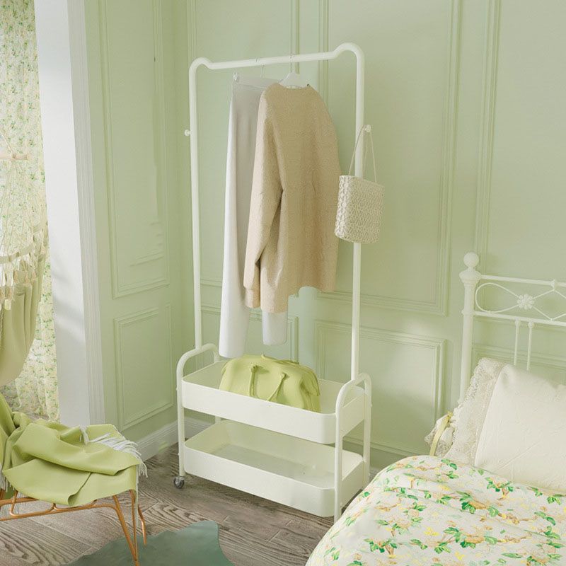 Metal Coat Hanger, Storage Baskets and Castors, Industrial Entryway Kit