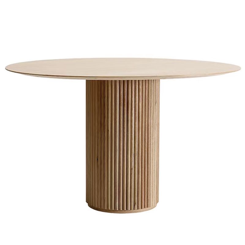 Pine Round Dining Table Contemporary Dining Table with Pedestal Base