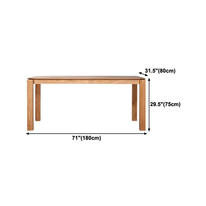 Mesa de comedor de madera rectangular para mesa de pino de restaurantes en la naturaleza con 4 patas