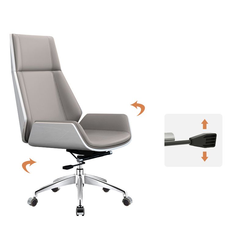 Chrome Metal Frame Modern Desk Chair with High Back Armless Executive Office Chair