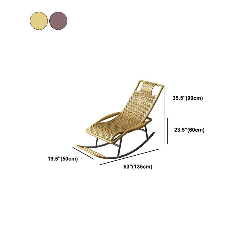 Modern Wicker Rocking Chair Brown Water Resistant Rocker for Living Room