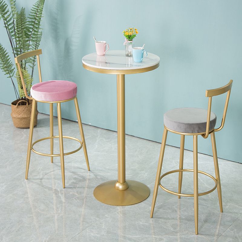 Fixed Table Counter Set 1/3/4 Pieces Glam Style Sintered Stone Bar Table Set for Home Use