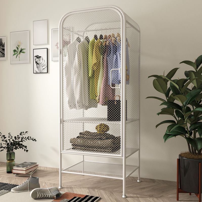 Metal Wardrobe Cabinet Modern Style Clothes Rail Wardrobe Armoire