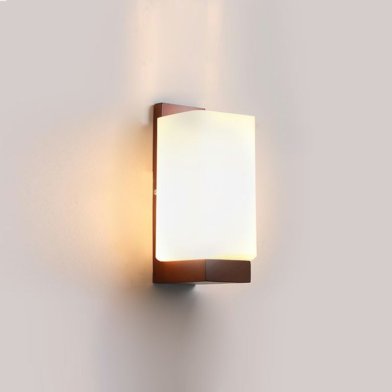 Nordic Wall Mount Lamp Modern Style Wooden Wall Sconce Light for Living Room