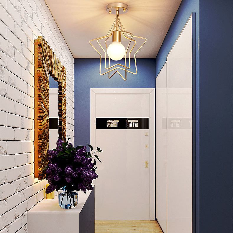 Angle étoiles réglables en fer Light Style industriel Style 1-Light Semi Flush Fush Mount Lampe pour chambre à coucher