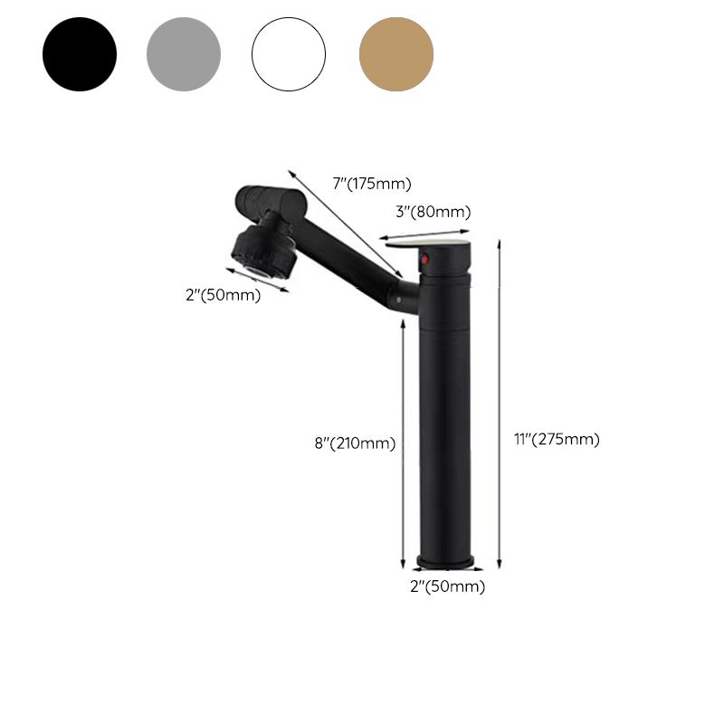 Vessel Sink Faucet Glam Style Single Lever Handle Faucet for Bathroom