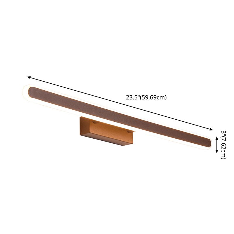 Metal Linear Wall Mounted Light Minimalist Style LED Wall Light Sconce in Coffee