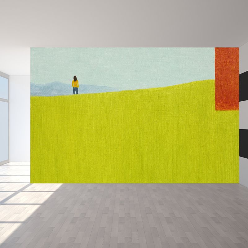 Capacious Meadow Mural Wallpaper Modern Artistic Non-Woven Material Wall Covering