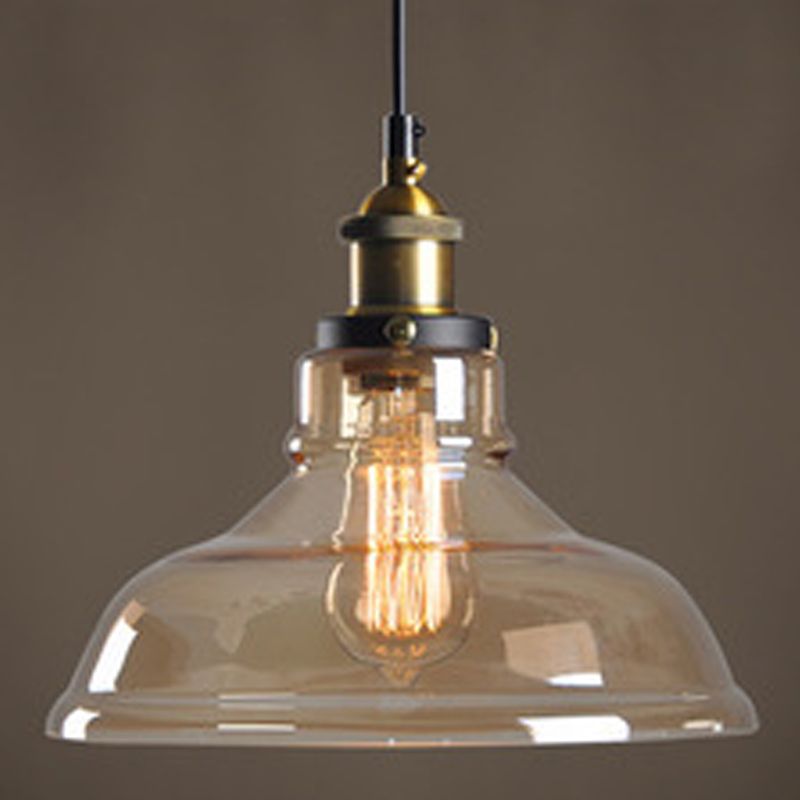 1-Licht-Metall-Top-hängende hängende hängende leichte, klare Glasindustrie-Leuchten