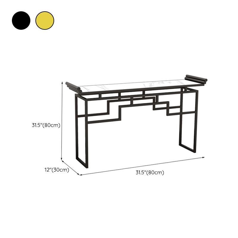 31.5" Tall Marble Table Glam 1-Shelf Console Accent Table for Hall
