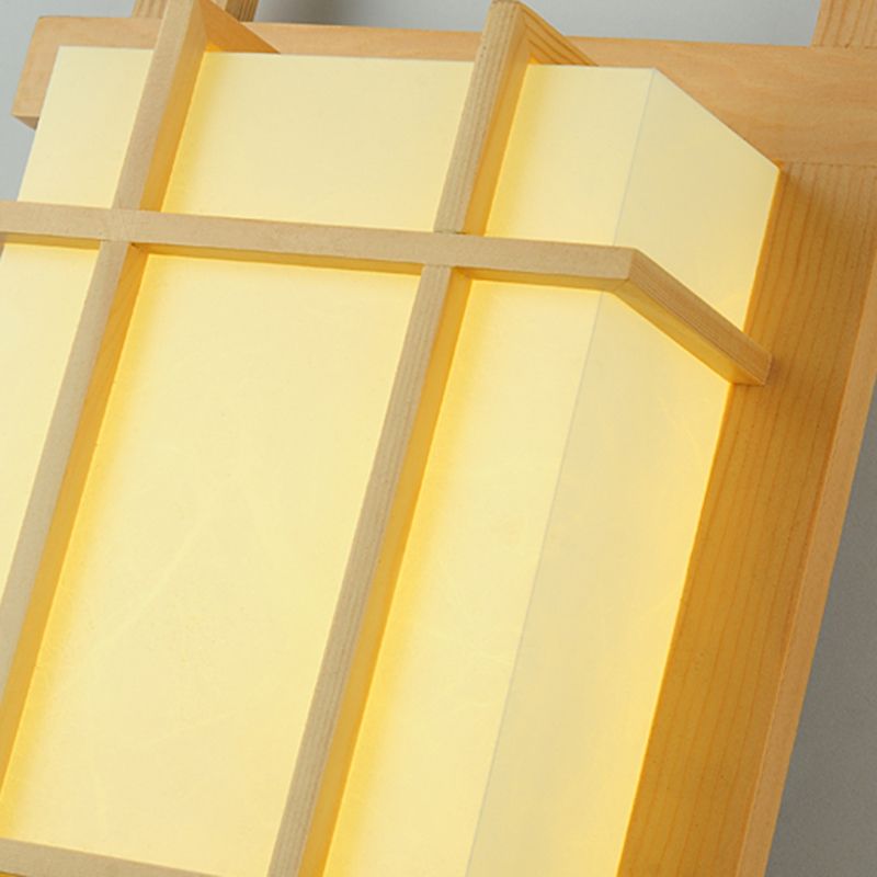 Modern Style Wall Mount Light 1-Light LED Wooden Wall Sconce Light for Living Room