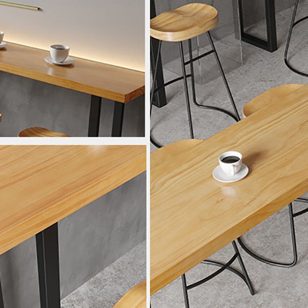 Industrial Rectangle Bar Table Solid Wood Bar Dining Table for Indoor