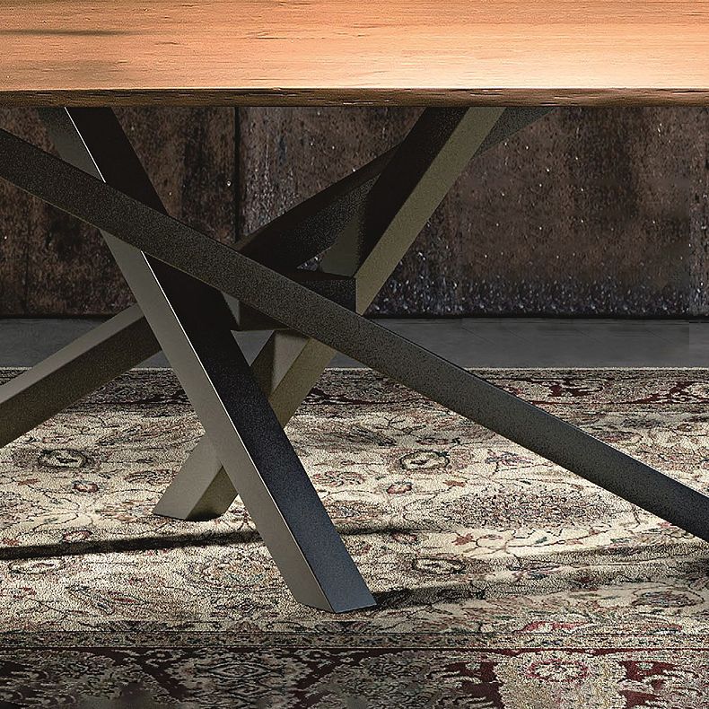 Traditional Luxury Rectangle Dining Table Pine Solid Wood Table with Pedestal Base for Dining Room