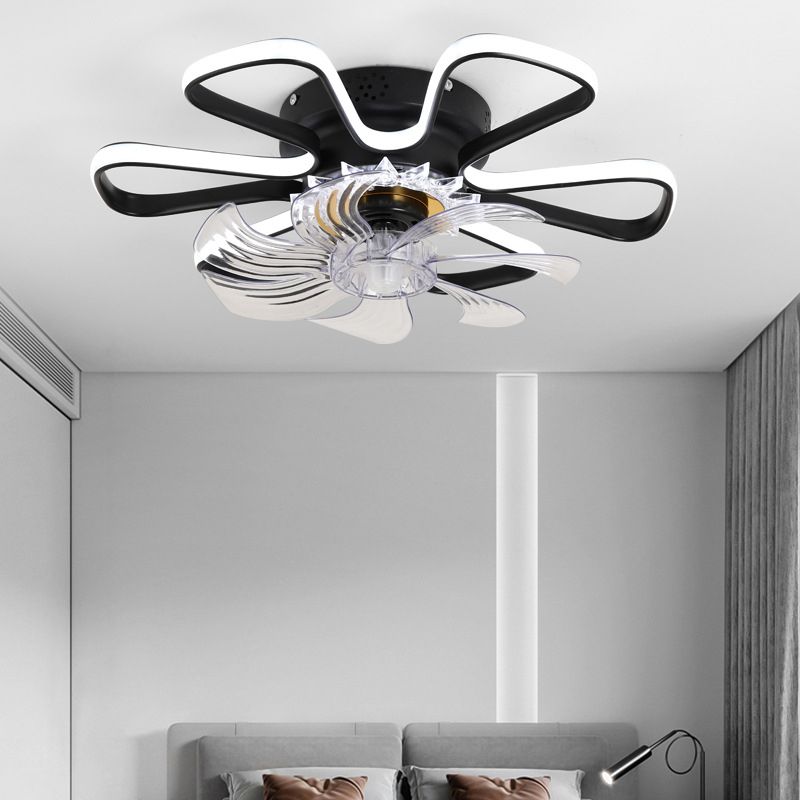 7-Blade Children Ceiling Fan LED Polish Finish Fan with Light for Living Room