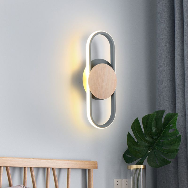 Oval Wall Light Fixtures Modern Minimalist Style Acrylic Sconces