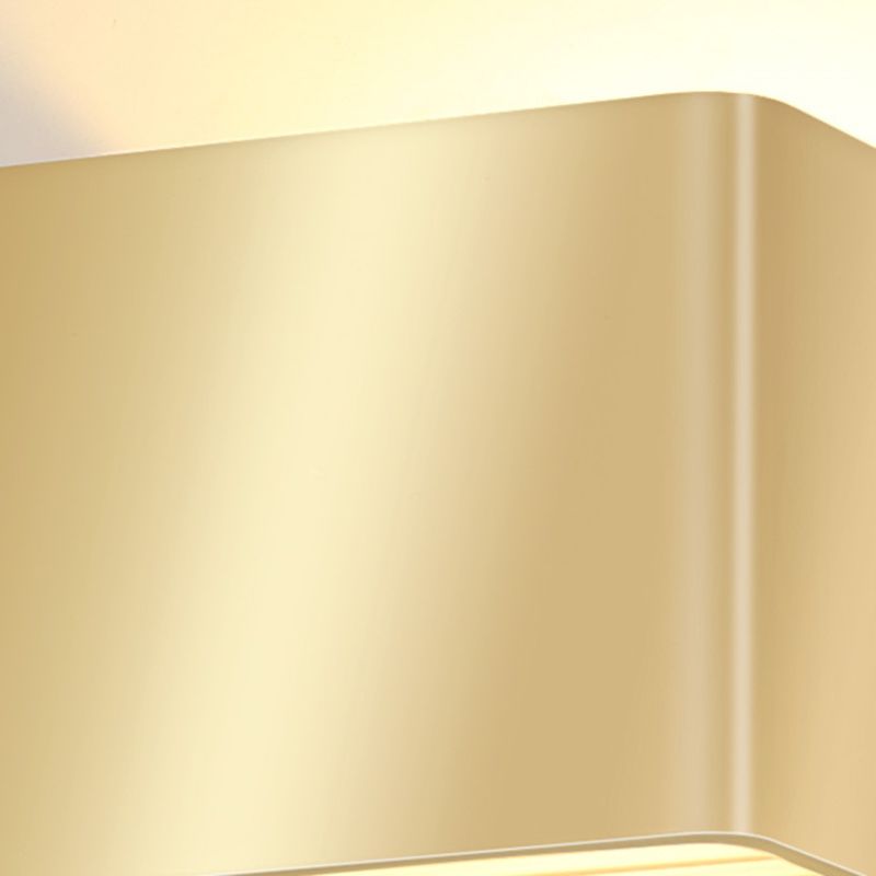 Modern Golden Wall Mounted Sconce Rectangle 2 Lights Shaded Wall Light