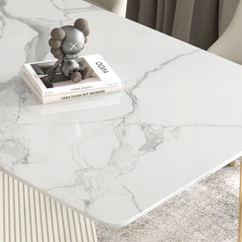 Nordic 1/5/6/7 Pieces Dining Set Rectangle Stone Dining Table for Dining Room