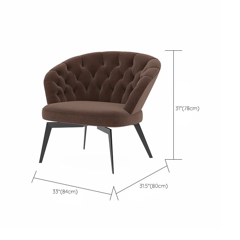 Industrial Brown Armless Chair Tufted Back Basic Four Legs Side Chair