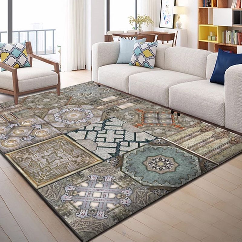 Dark Navy Modern Carpet Polyester Color Piece Area Carpet Washable Carpet for Living Room