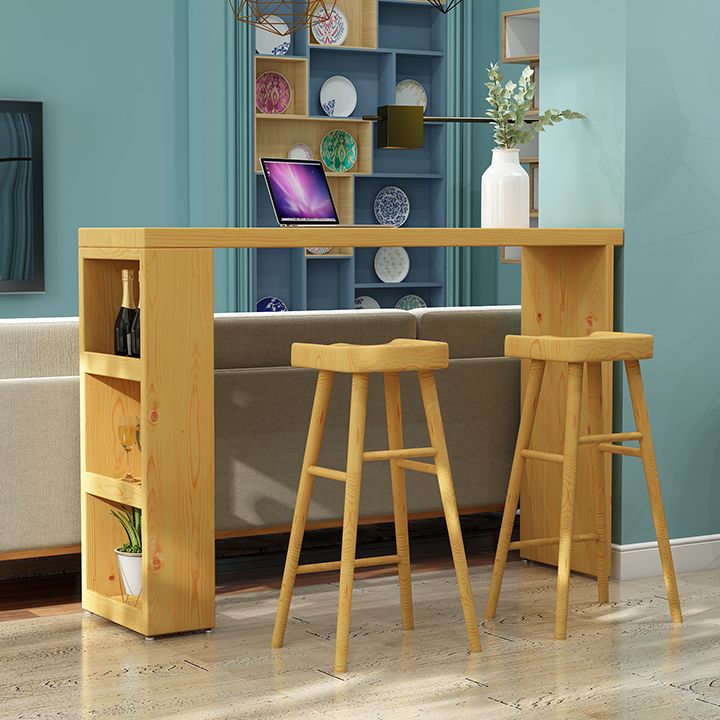 1/2/3 Pieces Solid Wood Bar Table and Stools Contemporary Bar Pub Table Set