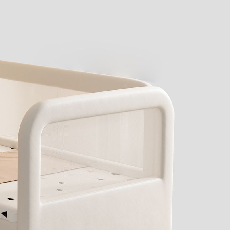 Solid Wood Twin Size Kids Bed Modern White Cat Bed Frame with Mattress