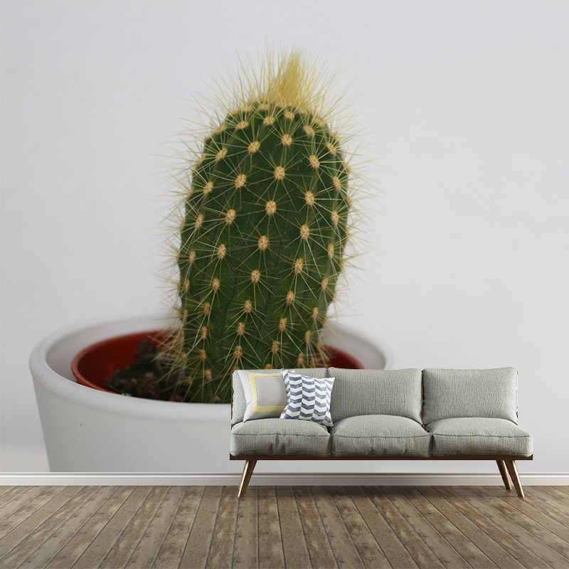 Tropical Cactus Plant Wall Mural Decal Customized Size Minimalist Wall Art for Meeting Room