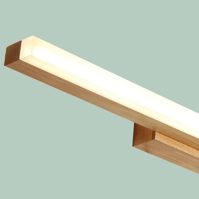 Metal Linear Shade Mirror Wall Lights Modern 1 Head Wall Mount Fixture in Brown