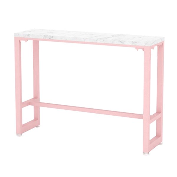 Glam 1/5 Pieces Bar Table Set Rectangle Stone Counter Table with High Stools