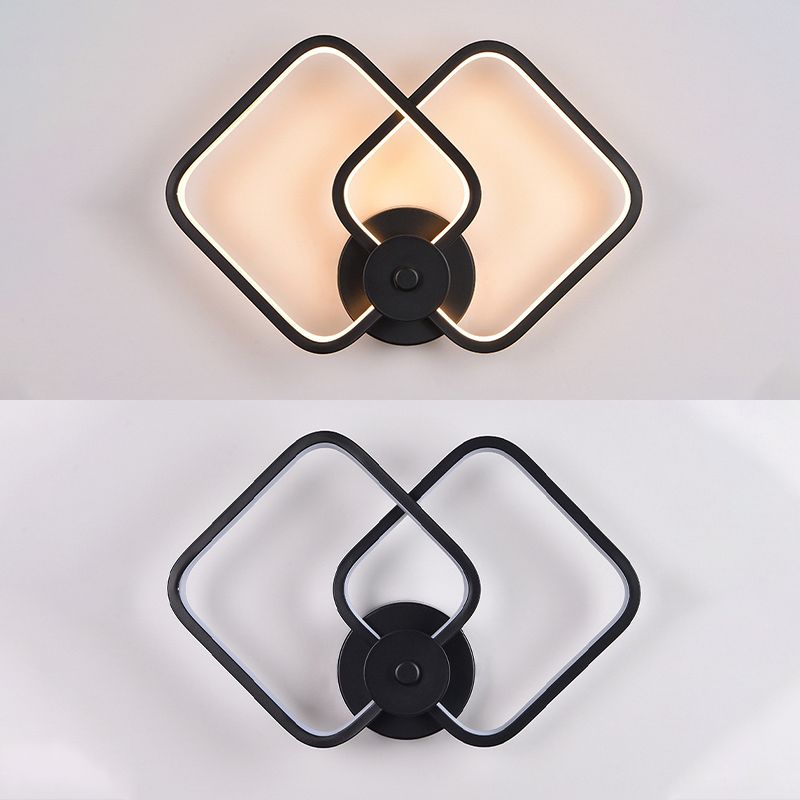 1 Light Unique Shade Murce Murce Modern Simple Style Wall Lighting en noir pour la chambre