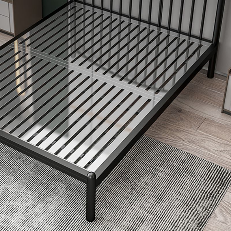 Metal Glam Slat Bed with Headboard Standard Bed with Metal Legs