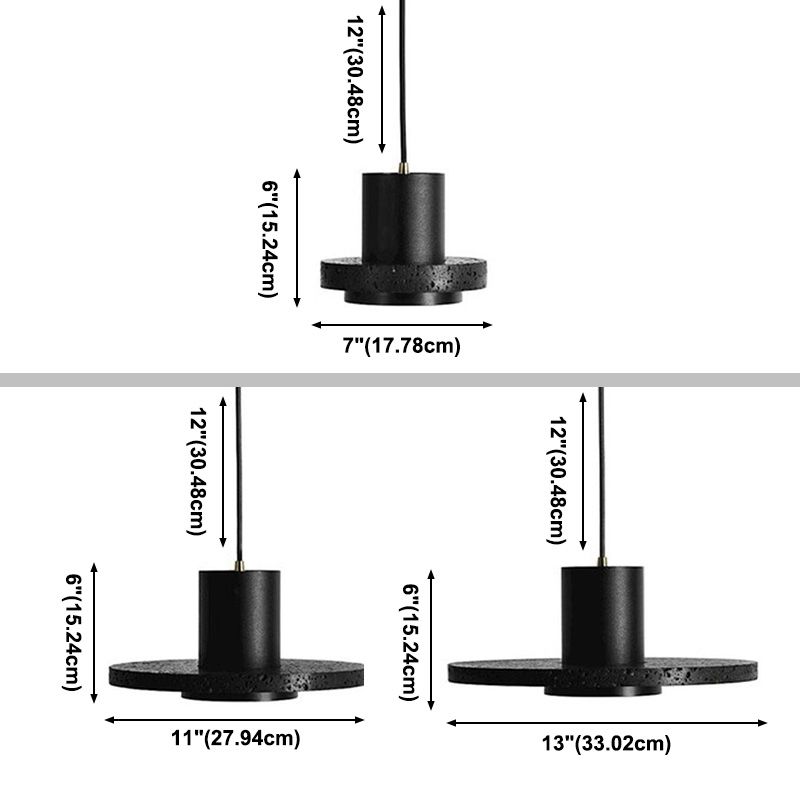 Black Hole Stone Chandelier Light Nordic Modern Style 1 Light Living Room Hanging Light Fixture