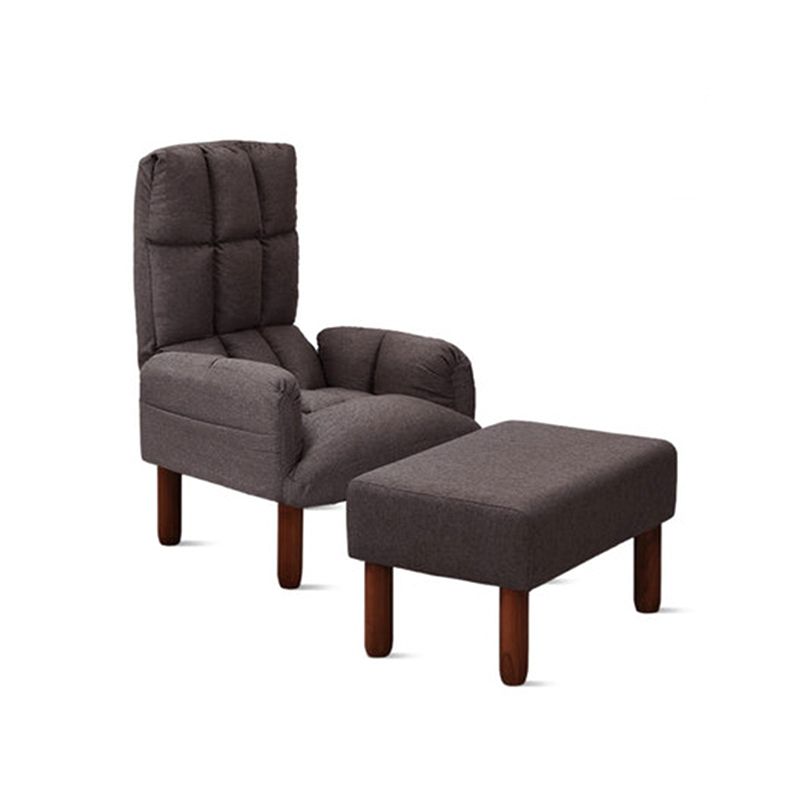 Fabric Convertible Chair Modern Biscuit Back Chair for Bedroom