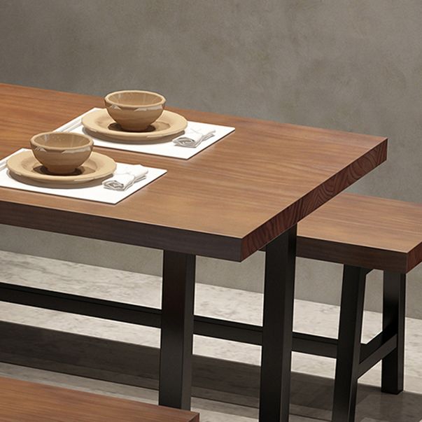 Industrial Dining Table Set 1/2/3/5 Pcs Solid Wood Top Table with Arm Chairs