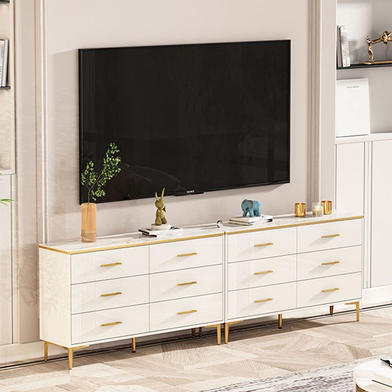 11.81" Wide Accent Chest White Contemporary Chest with Drawers