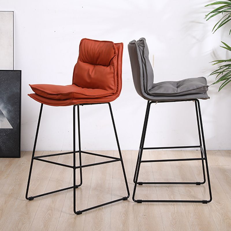 Metal Contemporary Kitchen Dining Room Armless Stool Low Back Bar Stool