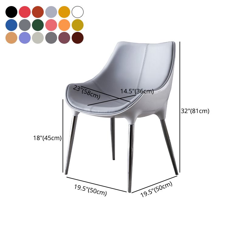 Silla auxiliar para el hogar de estilo moderno, silla de comedor tapizada de metal con respaldo sólido (juego de 2)