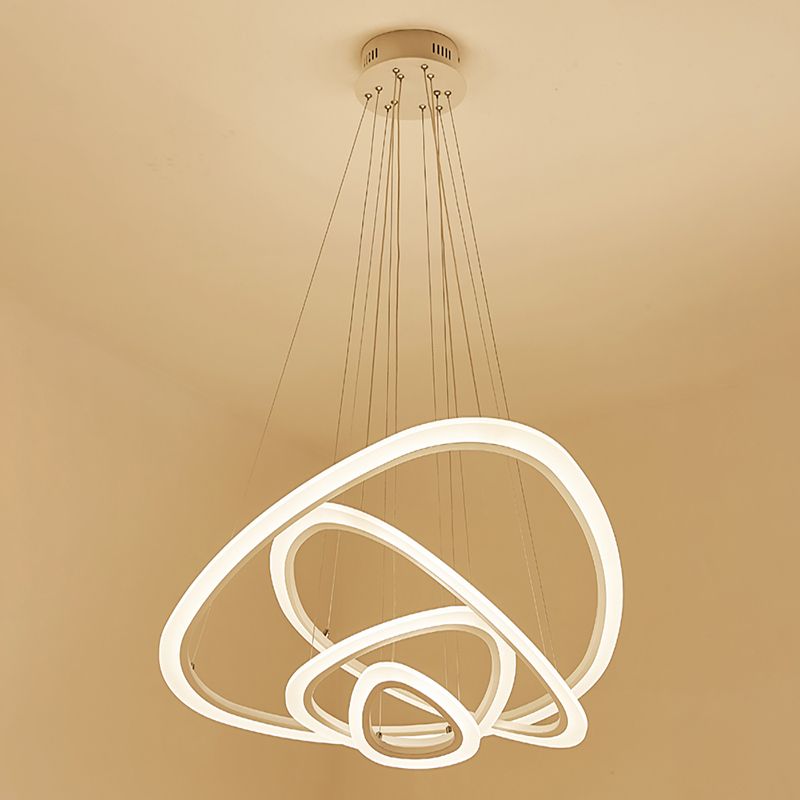 Large Modern Chandelier Multiple Rings Chandelier Light Fixtures Metal Chandelier