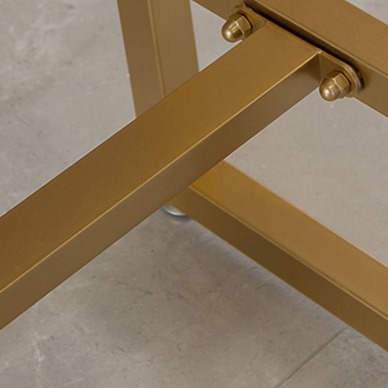 Glam Bar-height Table with Faux Marble Top Table for Patio Use