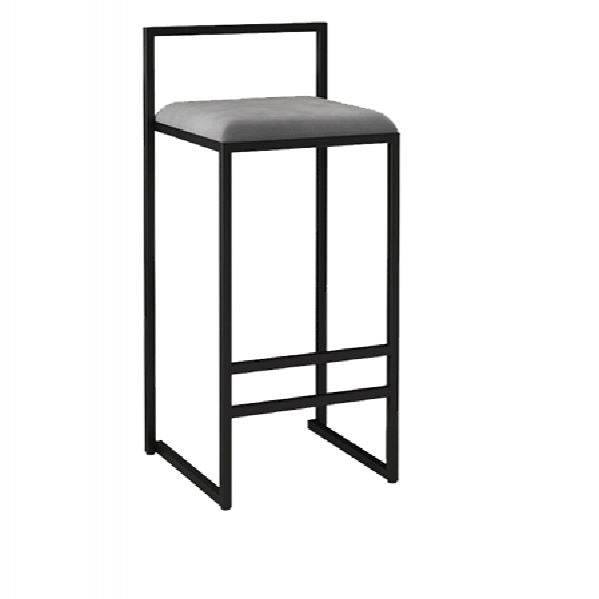 Metal Armless Dining Stools Contemporary Bar Stools with Cushion