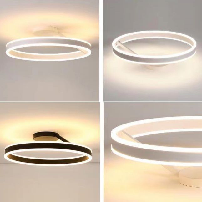 Acrylic Modern Style Semi Flush Mount Lighting Circle 1-Light Semi Flush Ceiling Lights