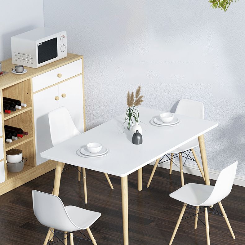 Juego de comedor de madera tradicional con 4 patas de madera marrón claro para muebles de comedor